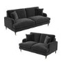 Dark Grey Velvet Sofa Set - Payton