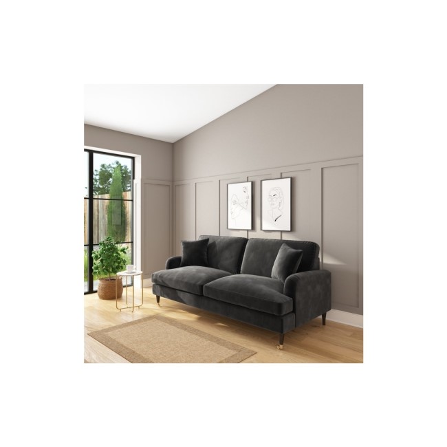 Dark Grey Velvet Sofa Set - Payton