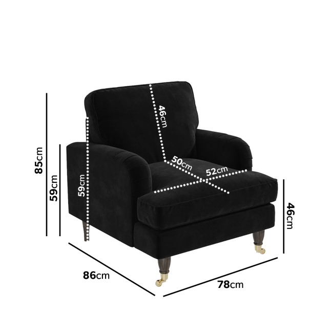 Black Velvet Armchair - Payton