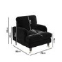 Black Velvet 3 Piece Sofa Set - Payton