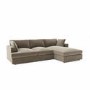 Right Hand Corner Sofa and Footstool Set in Mink Velvet - August