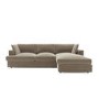 Right Hand Corner Sofa and Footstool Set in Mink Velvet - August