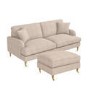 Beige Fabric 3 Seater Sofa and Footstool Set - Payton