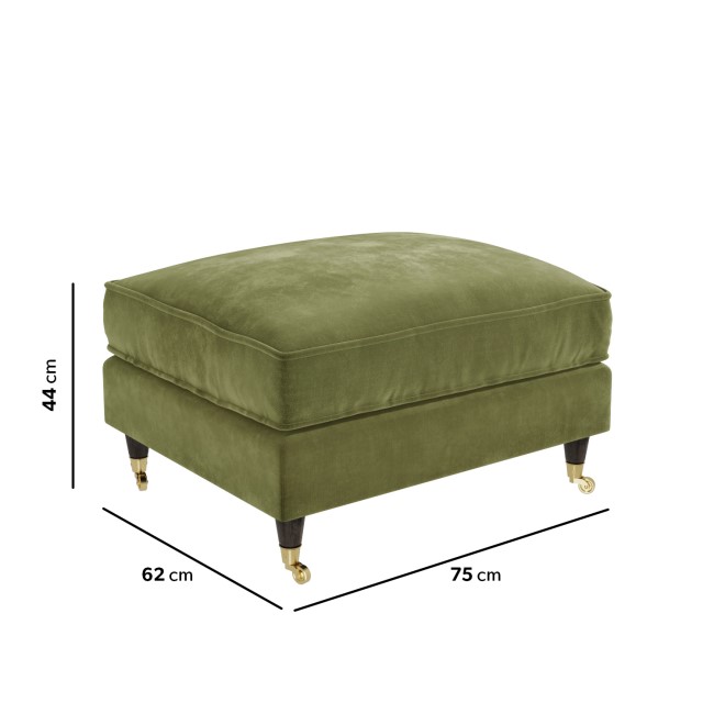 Olive Velvet Sofa and Footstool Set - Payton