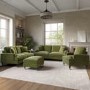 Olive Green Velvet 3 Piece Sofa Set - Payton