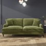 Olive Green Velvet 3 Piece Sofa Set - Payton