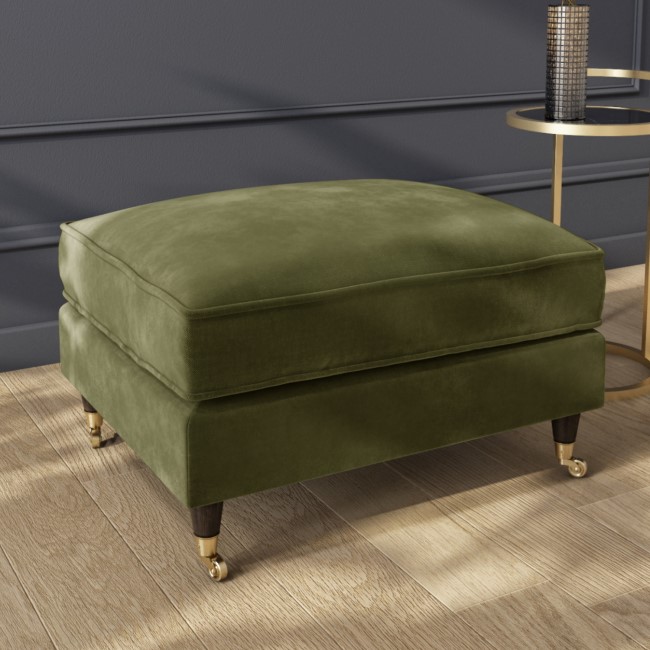 Olive Green Velvet 3 Piece Sofa Set - Payton