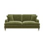 Olive Green Velvet 2 Sofas and Footstool - Payton