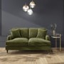 Olive Velvet Sofa and Footstool Set - Payton