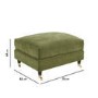 Olive Green Velvet Love Seat and Footstool - Payton