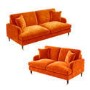 Orange Velvet Sofa Set - Payton