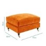 Orange Velvet Sofa and Footstool Set - Payton