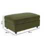 Right Hand Corner Sofa and Footstool Set in Green Velvet - August