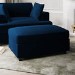 Large Navy Velvet Footstool - August