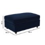 Left Hand Corner Sofa and Footstool Set in Navy Velvet - August