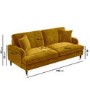 Mustard Velvet 3 Seater Sofa and Footstool Set - Payton