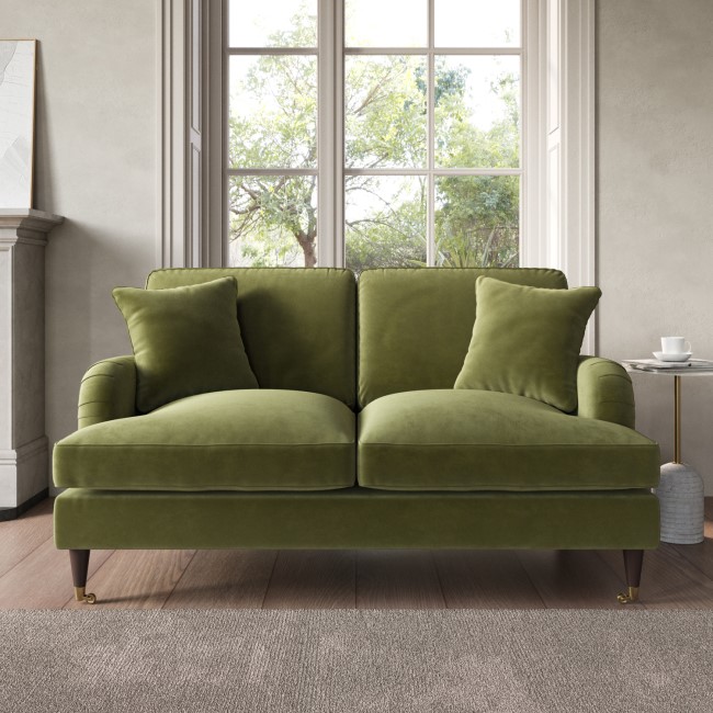 Olive Green Velvet 4 Seater Right Hand Corner and 2 Seater Sofa Set - Payton