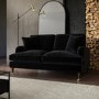 Black Velvet 4 Seater Right Hand Corner and 2 Seater Sofa - Payton