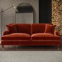 Burnt Orange Velvet 3 Seater Sofa - Payton