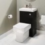 500mm Black Cloakroom Toilet and Sink Unit with Chrome Fittings - Valetta