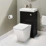 500mm Black Cloakroom Toilet and Sink Unit with Square Toilet and Chrome Fittings - Valetta