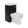 500mm Black Cloakroom Toilet and Sink Unit with Chrome Fittings - Valetta