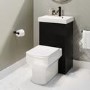 500mm Black Cloakroom Toilet and Sink Unit with Black Fittings - Valetta