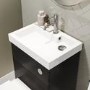 500mm Black Cloakroom Toilet and Sink Unit with Chrome Fittings - Valetta