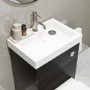 500mm Black Cloakroom Toilet and Sink Unit with Chrome Fittings - Valetta