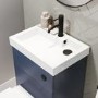 500mm Blue Cloakroom Toilet and Sink Unit with Square Toilet and Black Fittings - Valetta