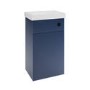 500mm Blue Cloakroom Toilet and Sink Unit with Black Fittings - Valetta