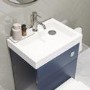 500mm Blue Cloakroom Toilet and Sink Unit with Square Toilet and Chrome Fittings - Valetta