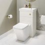 500mm White Cloakroom Toilet and Sink Unit with Square Toilet and Brushed Brass Fittings - Valetta