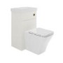 500mm White Cloakroom Toilet and Sink Unit with Square Toilet and Brushed Brass Fittings - Valetta