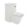 500mm White Cloakroom Toilet and Sink Unit with Square Toilet and Black Fittings - Valetta