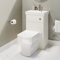 500mm White Cloakroom Toilet and Sink Unit with Chrome Fittings - Valetta