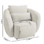 2 Seater Sofa and Armchair Set with Footstool in Cream Chenille - Vera