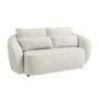 2 Seater Sofa and Armchair Set with Footstool in Cream Chenille - Vera