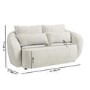 2 Seater Sofa and Armchair Set with Footstool in Cream Chenille - Vera