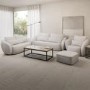 3 Piece Sofa Set 3 2 1 and Footstool in Cream Chenille - Vera