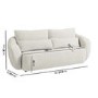 3 Piece Sofa Set 3 2 1 and Footstool in Cream Chenille - Vera