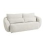 3 and 2 Seater Sofa Sofa Set with Footstool in Cream Chenille - Vera