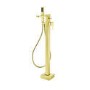 Brass Freestanding Bath Shower Mixer and Basin Tap Set wth Basin Waste - Zana