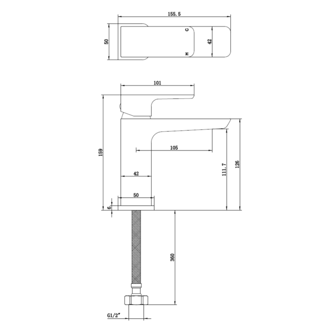 Chrome Mono Basin Mixer Tap - Zana