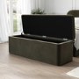 Ottoman Storage Blanket Box in Khaki Velvet - Zara