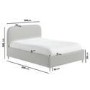 Grey Upholstered Double Bed Frame with Blanket Box - Zara