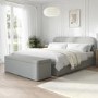 Grey Upholstered Super King Ottoman Bed Frame with Blanket Box - Zara