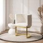 Off White Velvet Cantilever Accent Chair with Gold Legs - Zelena