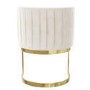 Off White Velvet Cantilever Accent Chair with Gold Legs - Zelena