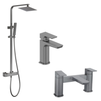 Gunmetal Bathroom Taps Pack With Shower - Zana